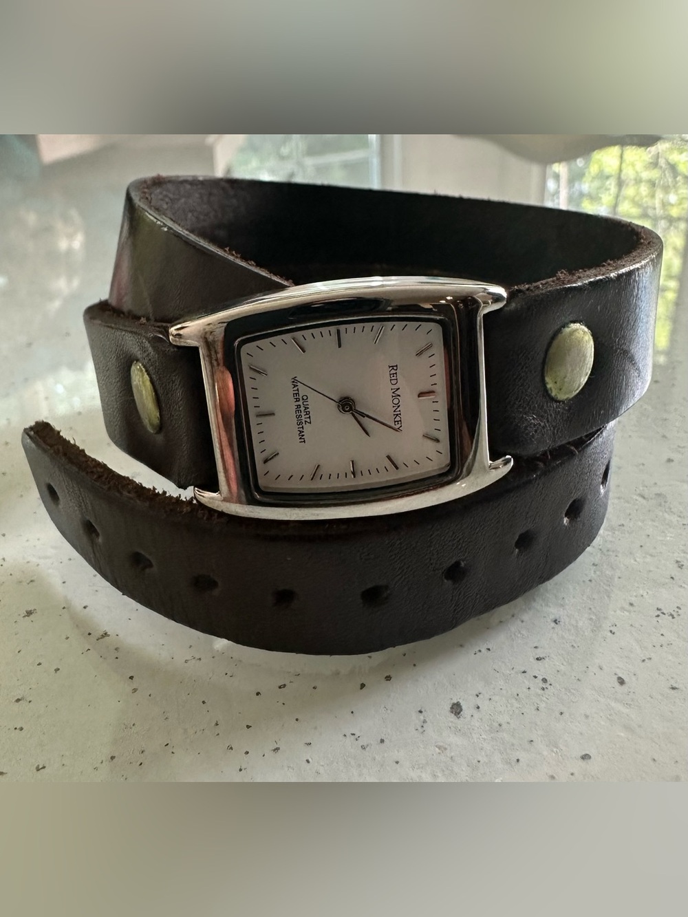 Red Monkey Vintage Leather Wrap Watch